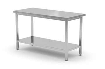 Stół centralny z półką Budget Line, skręcany 1000x600x(h)850 mm
