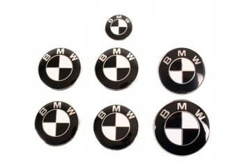 ZNACZEK ZNACZKI EMBLEMAT EMBLEMATY BLACK CZARNY / BIAŁY BMW E46 E90 KOMPLET