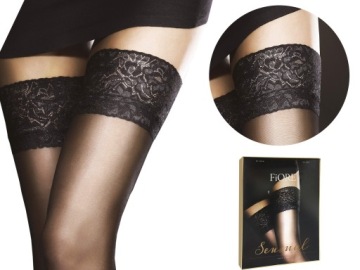 Fiore Milena pończochy samonośne black 6-XXL