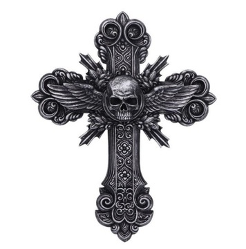 Crucifix Cross Skull OZDOBA ŚCIENNA - ORYGINAŁ