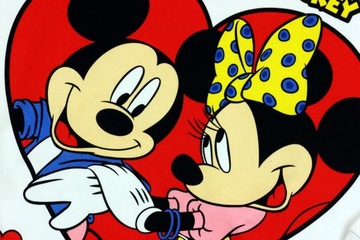 Disney Myszka Mickey Minnie Miki Bluza damska r. M biała bez kaptura serce