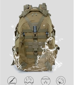 РЮКЗАК ВОЕННО ТАКТИЧЕСКИЙ ТУРИСТИЧЕСКИЙ ГОРОДСКОЙ ЧЕРНЫЙ +ФЛАГ +КАРАБИН