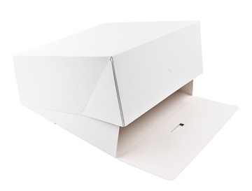 PUDEŁKO NA CIASTO WYPIEKI 30X30X12.5CM BIAŁE BEZ NADRUKU PAKIET 10 SZTUK