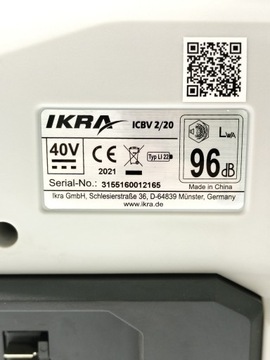 IKRA ICBV 2/20 АККУМУЛЯТОРНАЯ ВОЗДУХОДУВКА ДЛЯ ЛИСТ