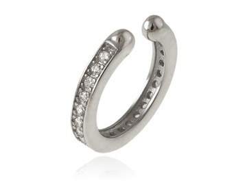 NAUSZNICA RODOWANA Z CYRKONIAMI kn152 - 0,9g.