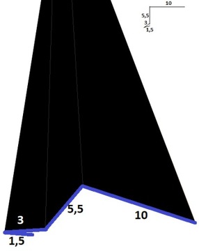 Обработка балкона 3 ral 9005 MATT BLACK, длина 1,95 м