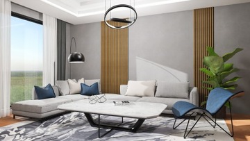 3D рейки 10 шт. на фетре 270см x 45см ДУБ