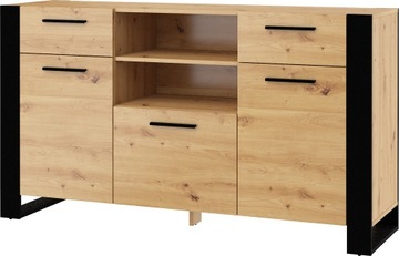 Komoda Nuka C 155cm dąb artisan/czarna