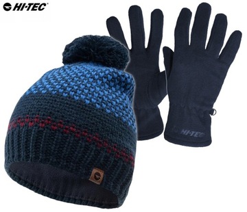 ШАПКА МУЖСКАЯ ЗИМНЯЯ, ФЛИСОВЫЕ ПЕРЧАТКИ HI-TEC HERVIN SALMO НАБОР 2в1 CK64
