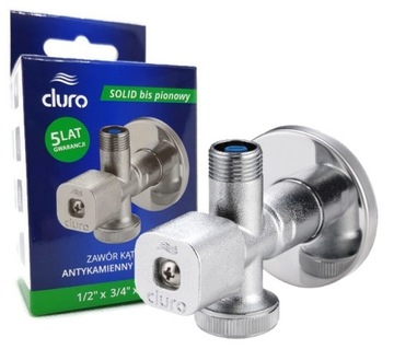 DURO SOLID Zawór kątowy 1/2x3/4x3/8 ANTYKAMIENNY pionowy