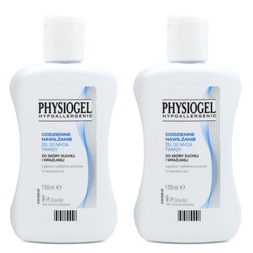Physiogel Hypoallergenic Żel do mycia twarzy - 150 ml + 150 ml