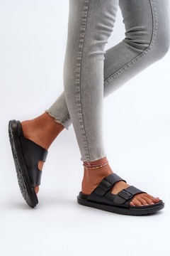 ЛЕГКИЕ ЖЕНСКИЕ ТАПОЧКИ ИЗ ПЕНЫ С БОЛЬШИМИ ЗВЕЗДНЫМИ ПРЯЖКАМИ NN274A750 ЧЕРНЫЕ 38