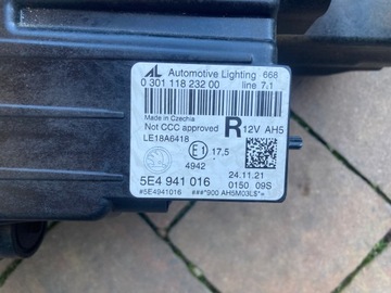 SKODA OCTAVIA 4 5E4 ПОЛНОСТЬЮ СВЕТОДИОДНАЯ ФАРА 5E4941016