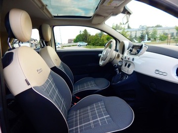 Fiat 500 II Seria 4 1.2 69KM 2017 Fiat 500 1.2 Lounge szklany dach jasny środek ładny zadbany bezwypadkowy, zdjęcie 19