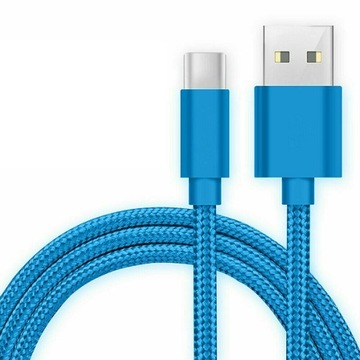 Kabel USB-C do USB Pleciony 2M niebieski