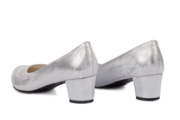 Серебристые широкие туфли C809 43 odszewca_pl