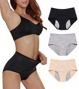 MAJTKI MENSTRUACYJNE KOMPLET SZARE BEŻ CZARNE,8XL