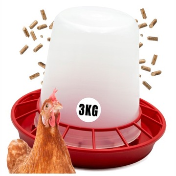 KARMNIK DOZOWNIK NA PASZA KARMA DLA KUR KACZEK GĘSI DROBIU 3KG