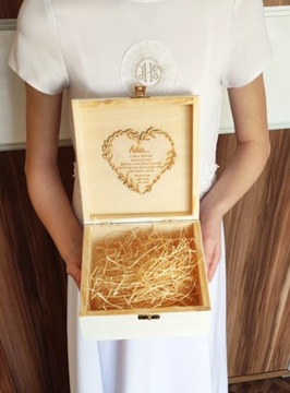 Подарочная коробка, белое причастие, гравировка, сувенир, имя, сувенир причастия