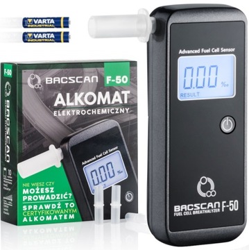 BACSCAN F50 Alkomat + 3 ustniki +2 lata kalibracji
