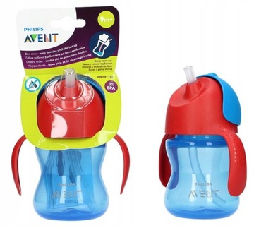 AVENT kubek niekapek ze słomką bidon 200ml 9m+