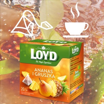 Экспресс Фруктовый чай Ананас Сладкая груша 20 шт. Органические пакетики LOYD.