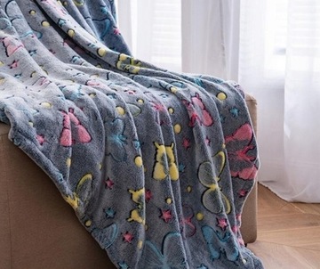 СВЕТЯЩЕЕСЯ ОДЕЯЛО 150Х200 МЯГКИЙ ПЛЕД ДЛЯ ДЕТЕЙ КРАСИВОЕ СВЕТЕНИЕ