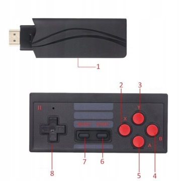 БЕСПРОВОДНАЯ КОНСОЛЬ ДЛЯ РЕТРО-ИГР HDMI FULL HD