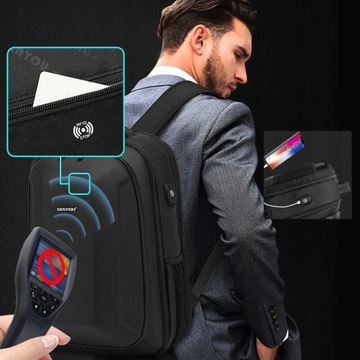 Plecak AoPin na laptopa 15,6 pojemny z USB i RFID
