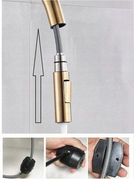 Золотой кухонный смеситель Leno WW Steel Spout WW - комплект