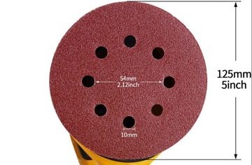 ШЛИФОВАЛЬНАЯ БУМАГА НА ВЕЛКРО 125 мм P120 ДИСК С ОТВЕРСТИЯМИ ШЛИФОВАЛЬНЫЙ НАБОР x100
