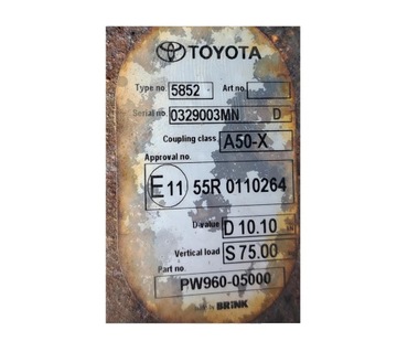 AVENSIS III T27 FACELIFT T29 KOMBI 2015- ZAŘÍZENÍ(HÁK) TÁŽNÝ PW960-05000 #