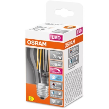 E27 A60 Светодиодная лампа 7,5 Вт 4000K с регулируемой яркостью OSRAM