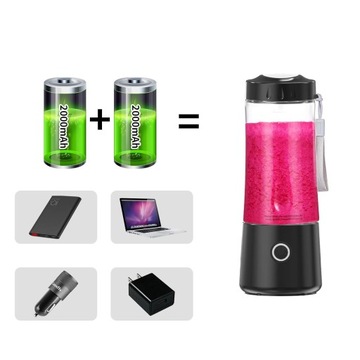 Blender Mocny Mikser Przenośny Turystyczny Bezprzewodowy Na USB Sokowirówka