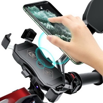 Uchwyt motocyklowy na telefon motor GPS ładowarka indukcyjna bezprzewodowa