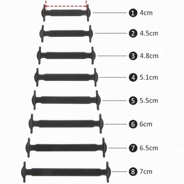 BIAŁE Sznurówki Bez wiązania Sznurowadła Elastyczne Silikonowe Paski 8 Par