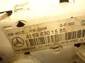 MERCEDES A W169 PANEL KLIMATIZACE A1698301585