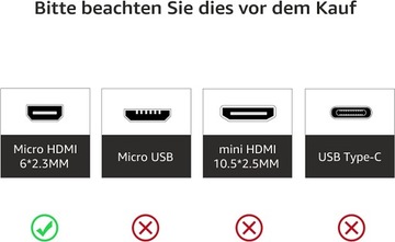 AMAZON ZESTAW X2 KABLI MICRO HDMI NA HDMI 2.0 ETHERNET 1,83 m