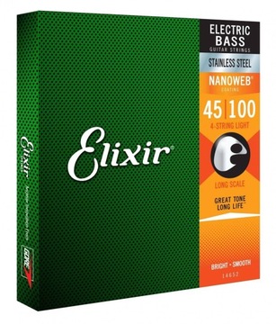 Elixir NanoWeb STEEL struny do gitary basowej 45-100 STALOWE