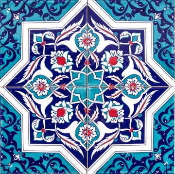Płytki Ceramiczne Iznik 20x20 Ścienne Łazienkowe Turcja Niebirskie - Mehtap