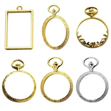 6 sztuk/zestaw metalowa ramka zegarek kieszonkowy urok wisiorek Bezel ustaw