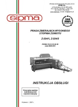 SIPMA Z-224/1, Z-224/2 - instrukcja obsługi (2007)