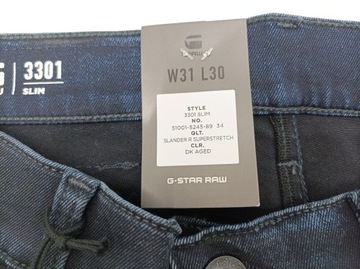 G-star RAW, spodnie męskie jeansowe, rozmiar 31/30