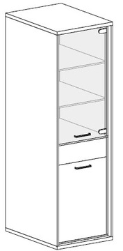 Witryna MEDIOLAN M4 Z LED BLAT natural hikora