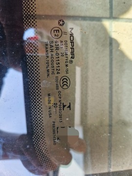 JEEP WRANGLER JL 18- SKLO (OKNO) PŘEDNÍ Z RÁMEČEK I PANTY 68386743AD