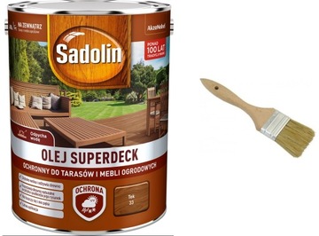 SADOLIN SUPERDECK- olej do drewna, tek + PĘDZEL 5l