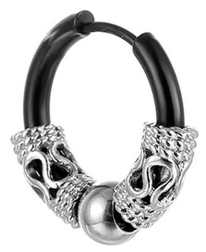 HUGGIE Retro Punk Smok Kolczyk Do Ucha Gothic Kuleczka STAL