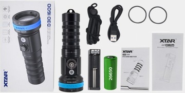 Latarka nurkowa XTAR D30 1600 Full Set 1600lm LED +battery