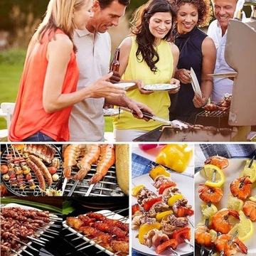 SZPIKULCE SZAMPURY DO SZASZŁYKÓW MIĘSA NA GRILL 50cm NIERDZEWNE 10szt