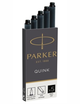 PARKER NABOJE DO PIÓRA QUINK STANDARD DŁUGIE CZARNE 5 SZT.